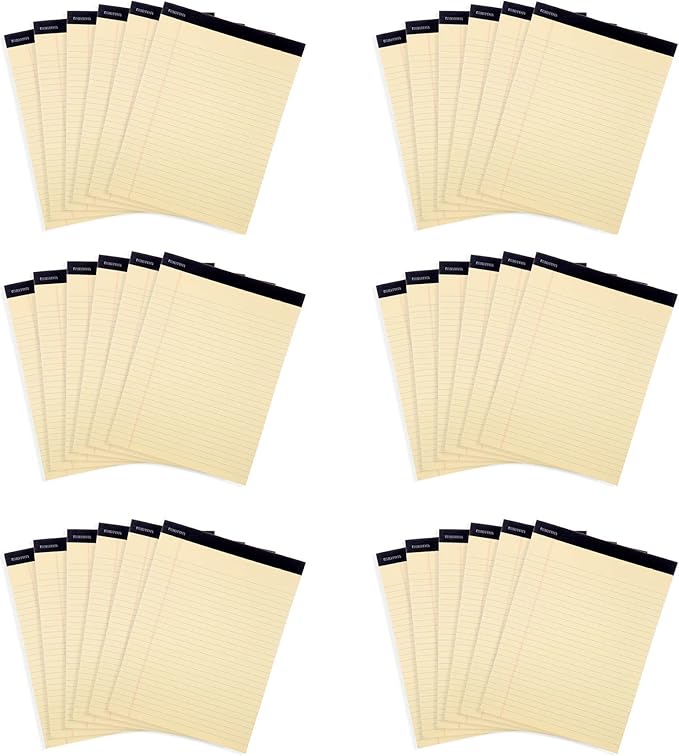 Mintra Office Legal Pads, ((xBasic, 8.5in x 11in, Wide (Canary)