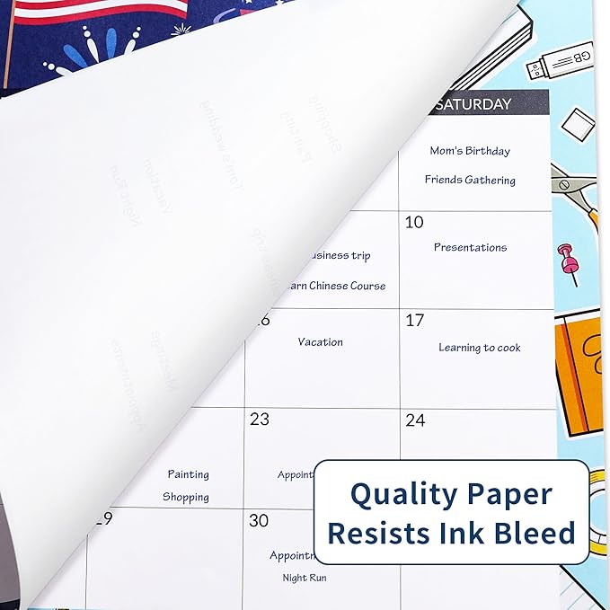 SUNEE Desk Calendar 2025-2026 17x12, 18 Months, JUL. 2025 - DEC. 2026, Academic Desktop Calendar 2025-2026, School Year Large Calendar for Teacher, Seasons Color