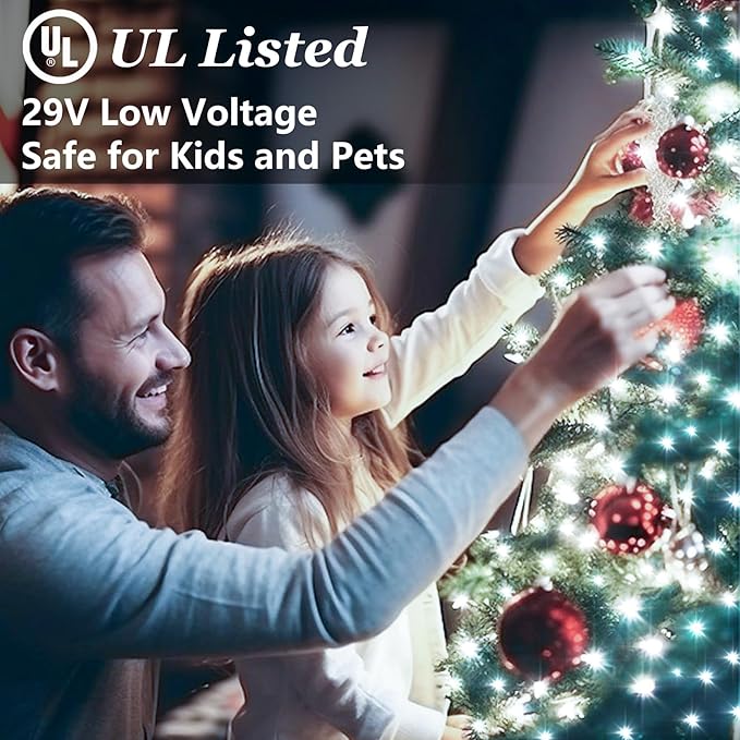 1500 LED 470FT Christmas Lights Outdoor, Christmas String Fairy Lights with Timer & Memory, Waterproof 12 Modes Dimmable Twinkle Tree Lights for Home Patio Wedding Party Yard Xmas Decor, Cool White