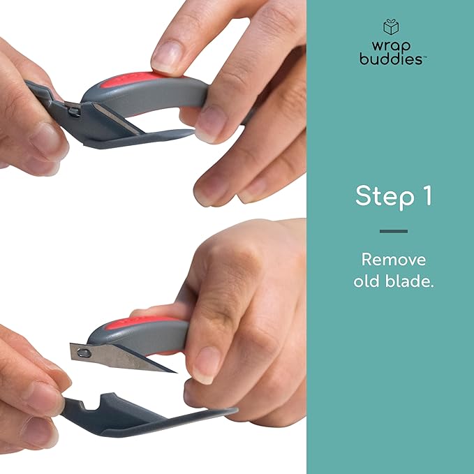 Wrap Buddies Gift Wrap Paper Cutter — Effortless Cutting Tool for Gift Wrapping, Scrapbooking, & Crafts — Compatible with Various Paper Sizes — Ideal for Birthdays & Holidays — 6 Blades Included