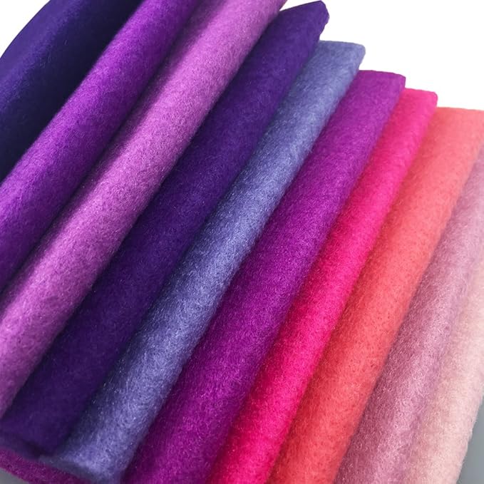 flic-flac 42pcs1.4mm Thick Soft Felt Fabric Sheet Assorted Color Felt Pack DIY Craft Sewing Squares Nonwoven Patchwork (10cm * 10cm)