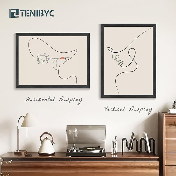 18x24 Poster Frame 4 Pack - Black Solid Wood Picture Photo Frame - Woodgrain Series - Room, Office, Gallery, Studio Display - Wall Hanging