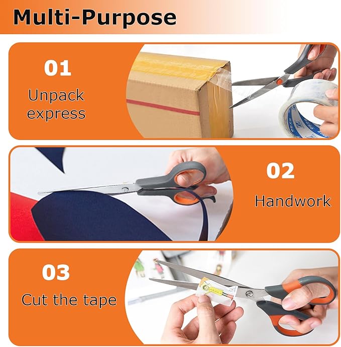 Professional Paper Cutting Scissors 4 Pack, Office Craft Scissors Set with Ultra Sharp Blades for Adults, Art Projects, Gift Wrapping