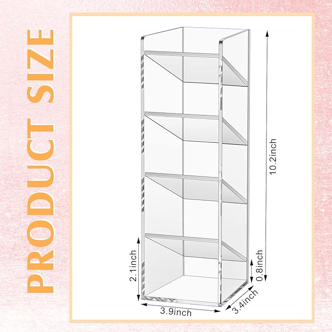 Acrylic Pen Organizer Storage for 50 Markers Vertical Marker Organizer Acrylic Pen Display Holder for Office Desk Desktop Stationery Pencil Storage, Clear, 3.4 x 4 x 10.2 Inch