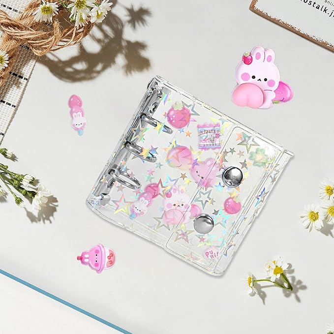 Clear Binder Small - Photocard Collecting Notebook | Sealing Sticker Notebook | for Journal Cards Receipts Tickets Small Accessories Students Teachers Office Professionals Administrative Staff School