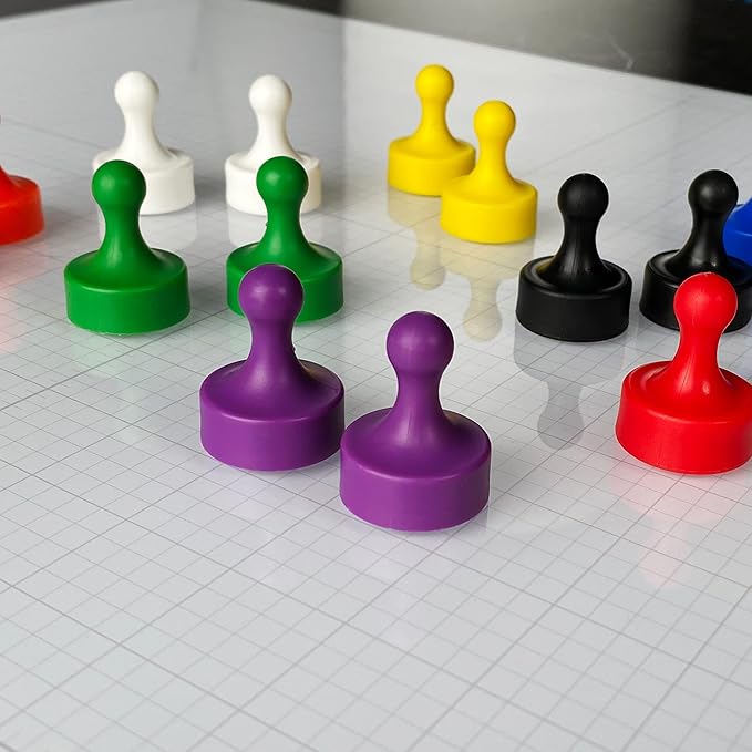 GLASSBOARD STUDIO Powerful Neodymium Magnets, Pawn-Shaped - Strong Fridge/Refrigerator and Whiteboard Magnet, Ideal for Office, Kitchen, Crafts - Rare Earth, Heavy Duty (2, Green)