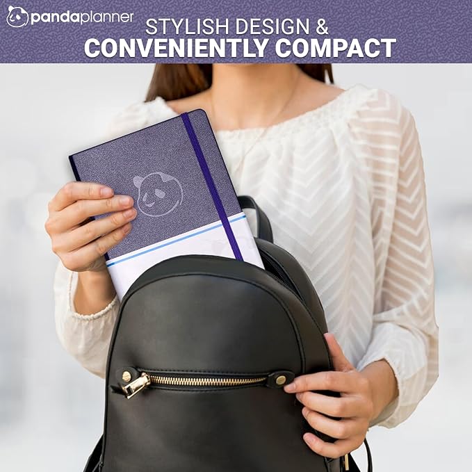 Panda Planner Classic A5 Daily Planner 2026 – Undated Quarterly Planner & Daily Task Planner with Hourly Schedule, To Do List, Goal Planner, Habit Tracker & Gratitude Journal for Focus & Organization – Purple