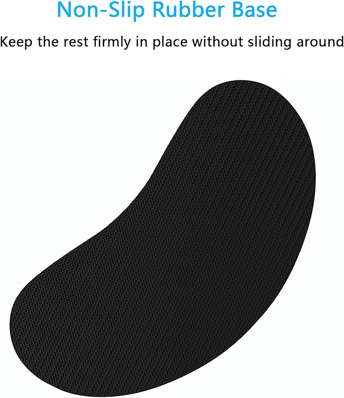 Dapesuom Mouse Wrist Rest, Ergonomic Memory Foam Mouse Wrist for Computer Desk Mats Support, PU Leather Hand Rest Pad Cushion for Gaming, Laptop, Men, Women, Pain Relief & Easy Typing, Black