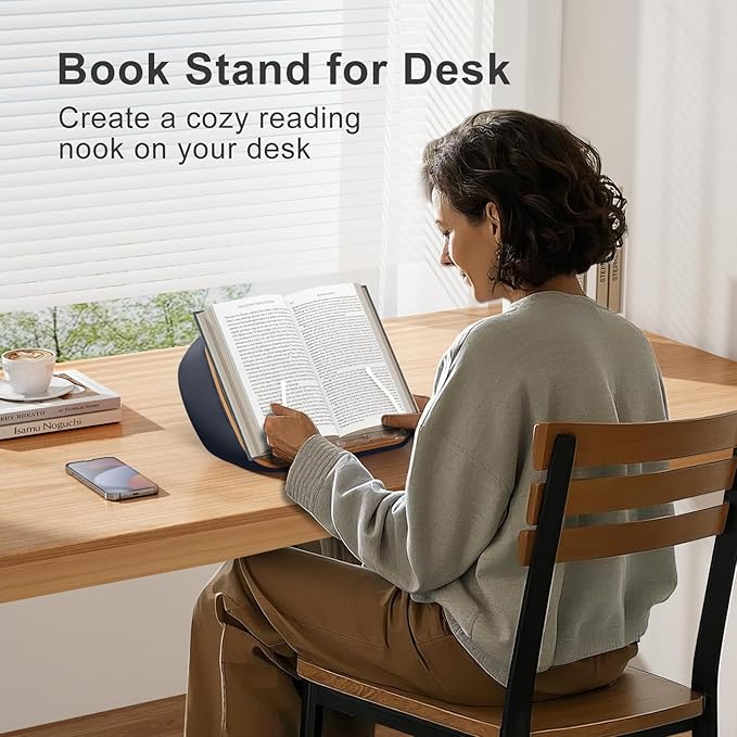 Lap Beanbag Book Stand for Hands Free Reading Comfortable Reading Pillow Stand Minimize Neck Strain Perfect Idea for Book Lovers in Dorm Room or Anywhere Else with Bookseat(Gray)