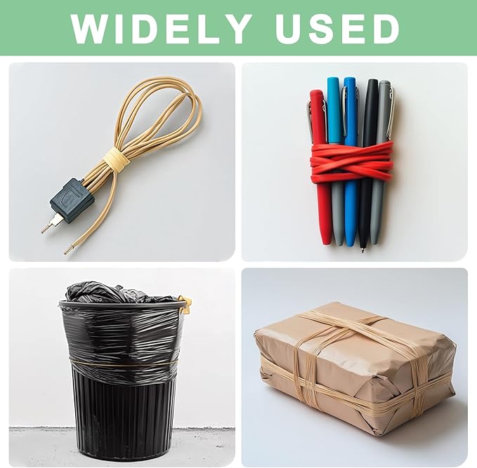 MECCANIXITY 100Pcs Silicone Rubber Bands Non-slip 4 Inch Flat Elastic Rubber Wrapping Bands for Books, Traps, Art, Wrapping Paper, Cord Wraps, Pink