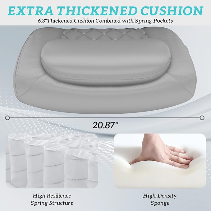 GYI O205P High Back Executive Office Chair, Big and Tall Office Chair 400LBS with Rubber Wheels,Ergonomic Adjustable Computer Desk Chairs with Padded Flip-up Armrests,Lumbar Support (Grey)