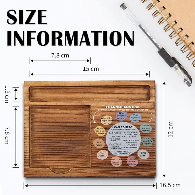 Mental Health Things I Can Control Sticky Note Holder, Mindfulness Therapy Office Gift for Women, Coworker, Friends, Positivity Recovery Self Care Encourage Gift Self-Stick Note Pad Holders WPP29