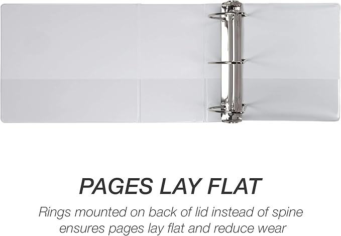 Samsill Durable 6 inch 3 Ring Binder, Made in USA, Locking D Ring FSC 100% Recycled Chipboard, Black, White, 6 Pack