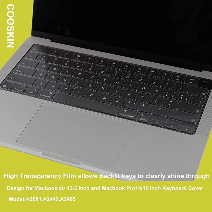 Ultra Thin Clear Keyboard Cover Skin Protector for MacBook Air 13" 15" (2022-2024) MacBook Pro 14" 16" (2021-2024)