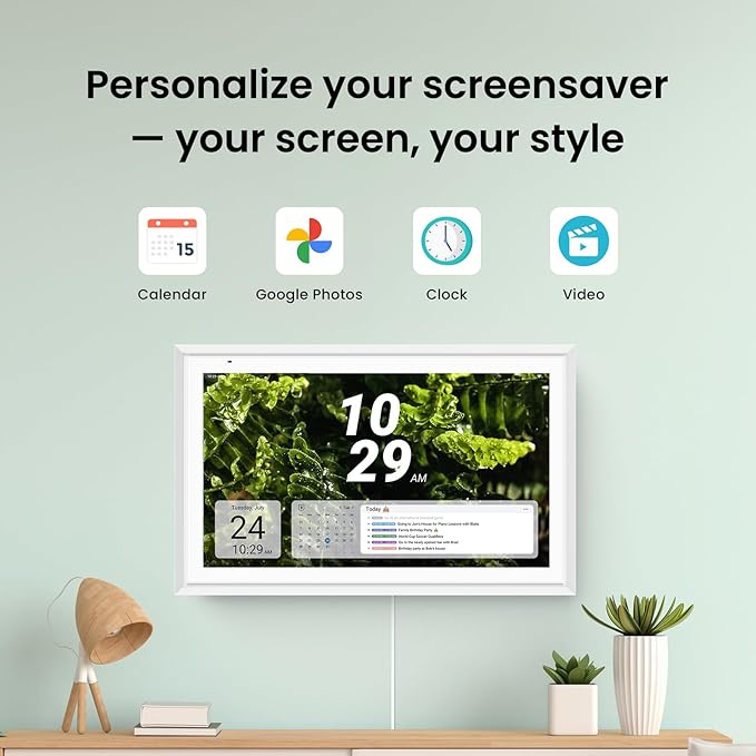 ApoloSign Digital Calendar: Electronic Calendar, Smart Touchscreen Interactive Display for Chore Chart, Family Schedules Planner, Supports All Apps via Google Play (White, 15.6-inch)