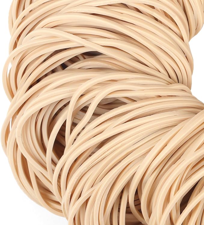 Rubber Bands Size#19 about 0.5lbs 500pcs Beige Elastic Rubber Bands Office Supplies