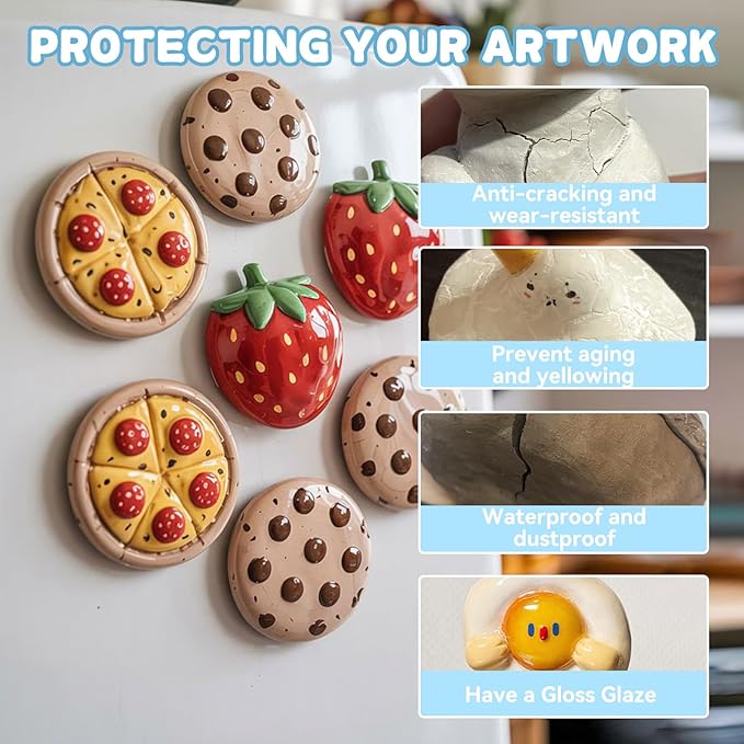 100ml Air Dry Clay Glaze, Clay Varnish Used to Prevent Clay Cracking, Scratches, and Wear, Improve Clay Gloss, for Ceramics, Oil Paintings, Wood