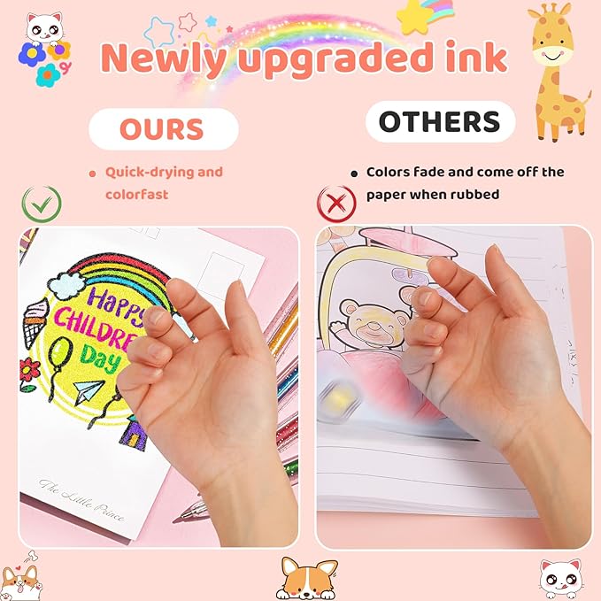 120 Colors Gel Pens, Colored Neon Glitter Pen Set for Coloring Books, 40% More Ink Fine Point, Christmas Trendy Stuff Gifts for Adults Teens Girls Boys Drawing Journaling Scrapbook Art Supplies