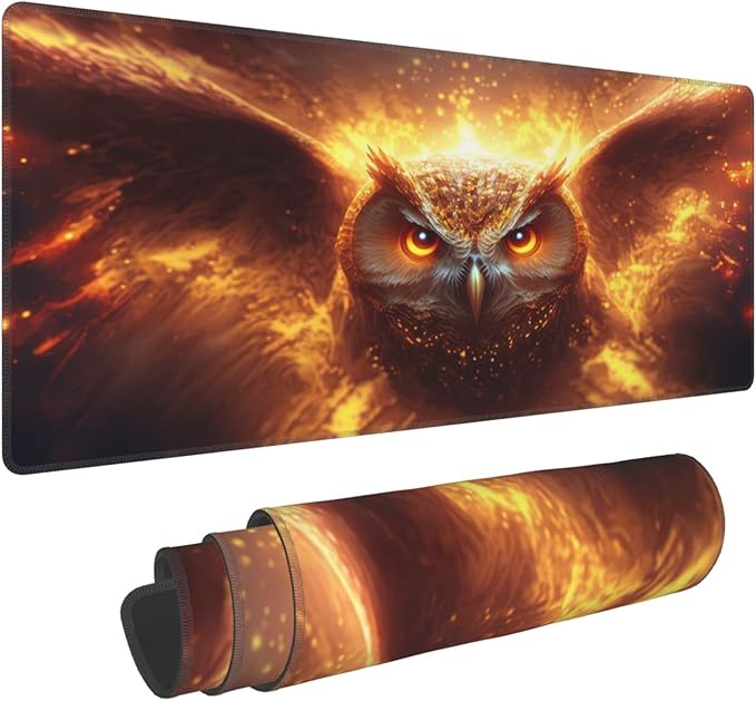 Golden Owl Extended Big Mouse Pad Large,XL Gaming Mouse Pad Desk Pad,31.5x11.8inch Long Computer Keyboard Mouse Mat Mousepad with 3mm Non-Slip Base for Home Office Work