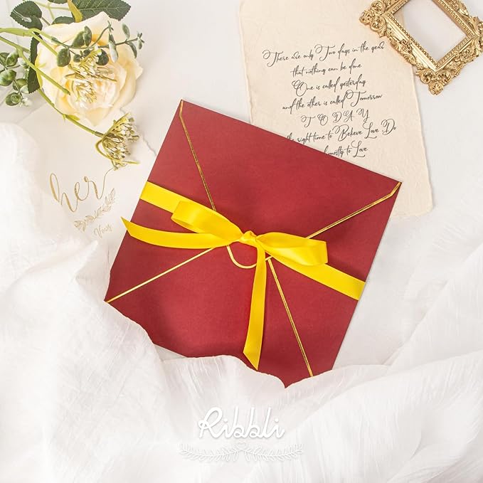 Ribbli Maize Satin Ribbon 5/8 inch x Continuous 25 Yards,Double Faced Satin Use for Craft, Gift Wrapping, Christmas Ornaments, Hair Bows, Bouquet Bows