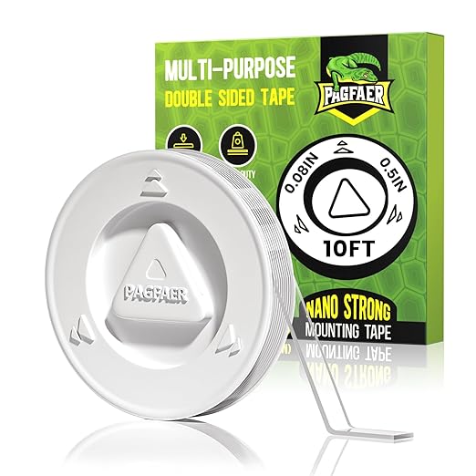 3M Double Sided Tape Heavy Duty, Double Sided Mounting Tape, Strong Heavy Duty Double Sided Tape for Walls Clear Hanging Adhesive Strips (10FT+0.5in+0.08in)