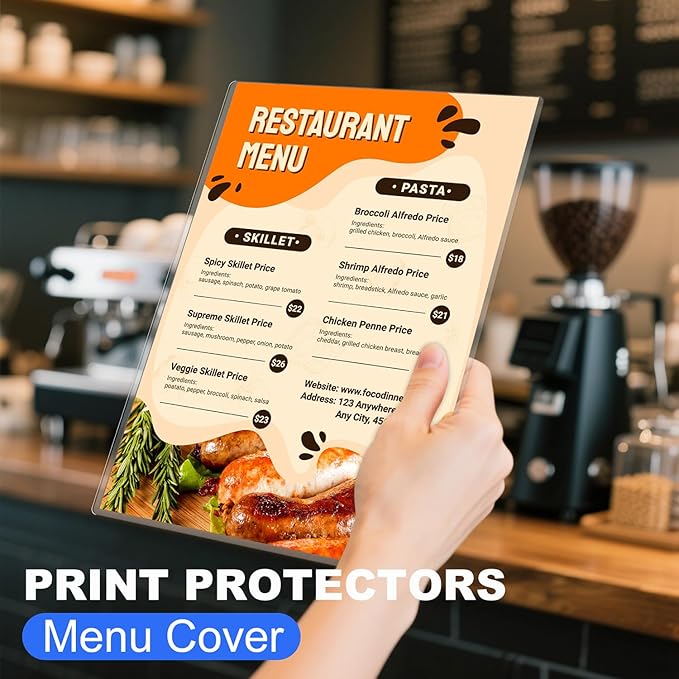 2 Pack 8.5'' x 11'' Inch Magnetic Sign Holders, Rigid Print Protectors, Paper Holder With Adhesive Tape, Plastic Document Holder For Posters Letter Paper Picture, Wall Mount Magnetic Frame for Refrigerator Window, Door, Home, Office, and Store