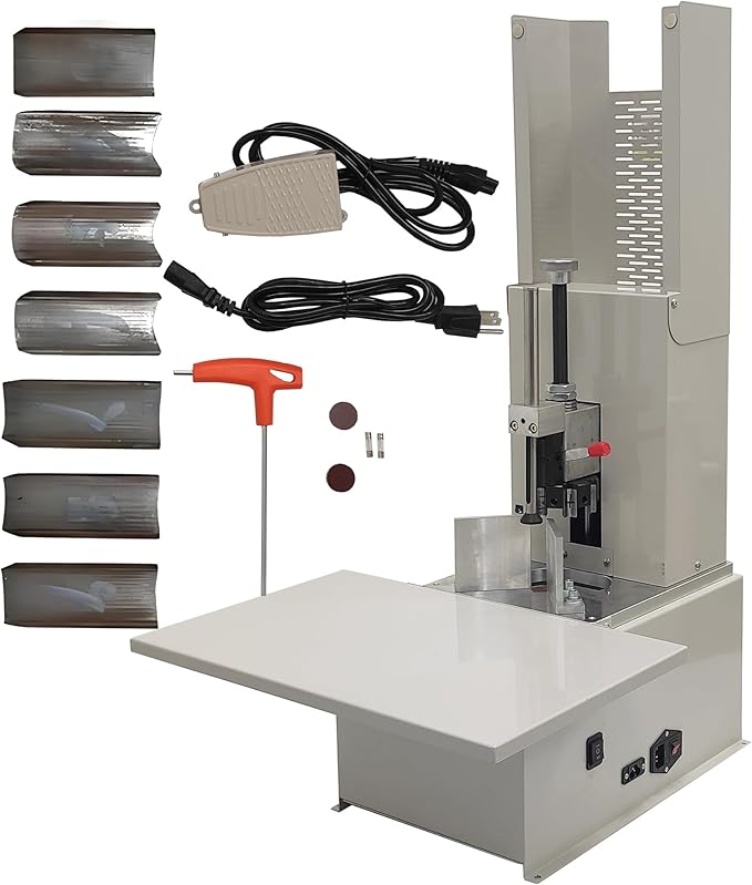 Electric Corner Rounder Machine 50mm Capacity Round Corner Cutter with Safety Guard & Foot Pedal 7PCS Blades R3-R9 Commercial Corner Rounding for Documents Certificates Books Packaging