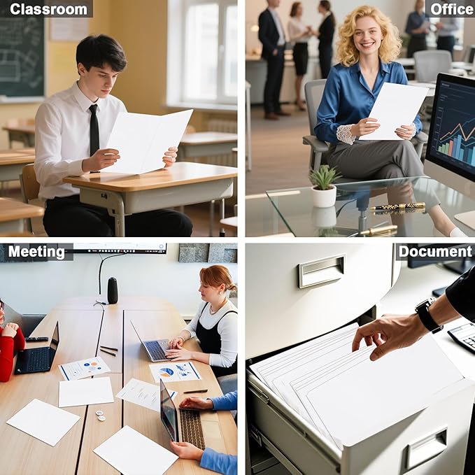 Folders with Pockets, LAYZZ 60 Pack Paper Pocket Folders, 2 Pocket File folders Fits Letter Size Paper, for School Office and Home (White)