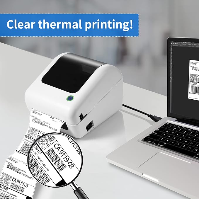 Bluetooth Thermal Shipping Label Printer - Wireless 4x6 Label Maker for packages, Compatible with iPhone and PC, Phone, USB for MAC, Works with Ebay, Amazon, Shopify, Etsy, UPS, USPS Barcode, Upgrade