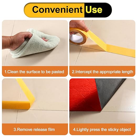 Heavy Duty Double Sided Mesh Tape - Professional Strong Hold Removable Tape for Rug, Carpet, Wall & Clothing, No Residue and No Damage Guaranteed (3 Rolls, 2" x 66FT)