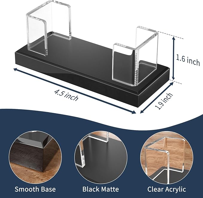 NIUBEE Acrylic Business Card Holder: Clear Plastic Business Cards Display Stand for Desk - Gift Card Organizer for Office 8 Pieces