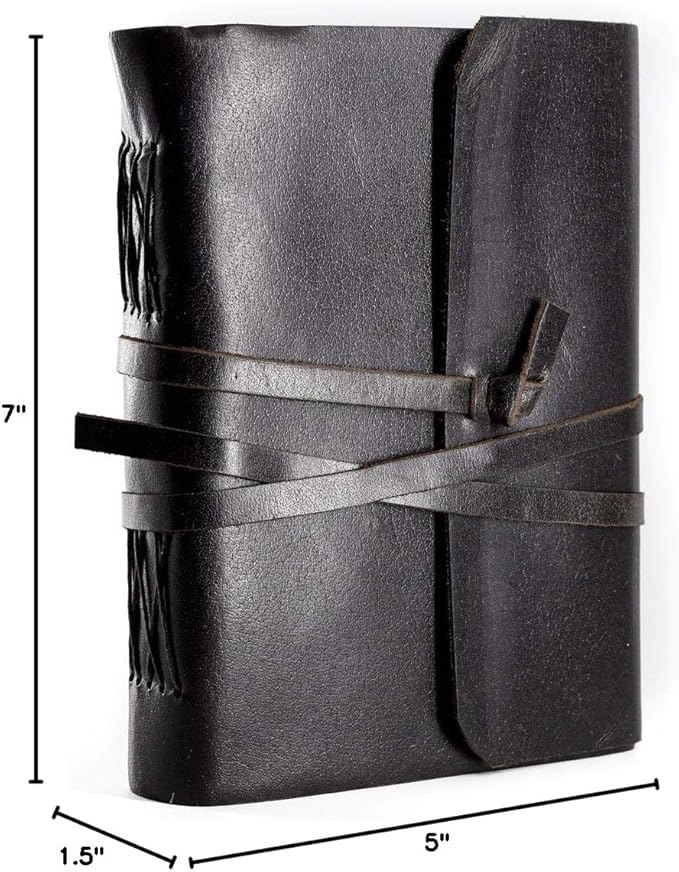 Handmade Leather Journal | Writing Notebook Diary | Bound Daily Notepad For Men & Women Unlined Paper Medium, writing pad for artist, sketch