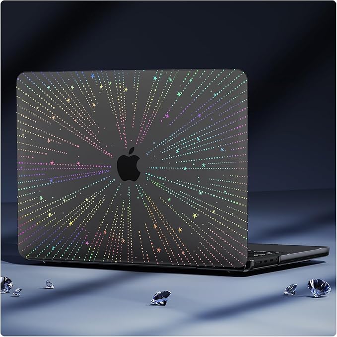 KEROM Clear Black Case for MacBook Pro 16 inch 2025-2021 M4 M3 M2 M1 Pro/Max Chip A3403 A3186 A2991 A2780 A2485, Protective Aesthetic Plastic Hard Shell Case & Keyboard Cover, Line