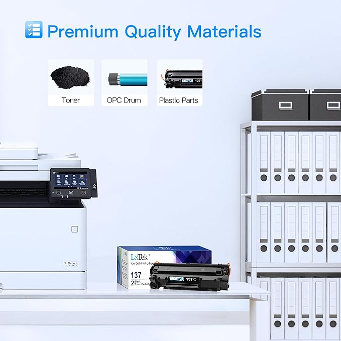 LxTek Compatible Toner Cartridge Replacement for Canon 137 Black Toner Cartridge 137 CRG137 to Use with Imageclass D570 MF232w MF242dw MF240 MF230 MF216n MF236n(2 Pack, 137 Black)