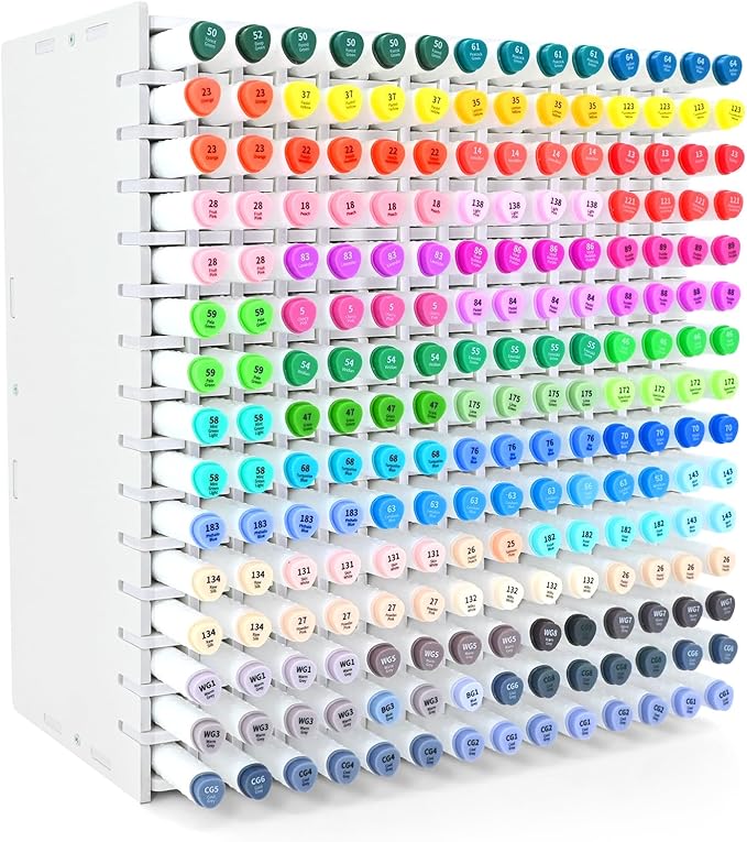 Marker Organizer, 210-Slot Marker Holder with Adjustable Dividers, Marker Storage Organizer for Desk, Home, Office, Craft Room, and Classroom