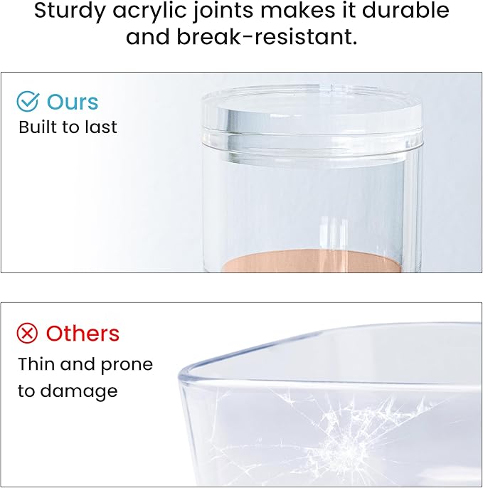 OfficeGoods 3-Tier Stackable Acrylic Holder- Stylish Desk Organizer and Storage for Office or Home – Transparent Round Design with Rose Gold Metal Base