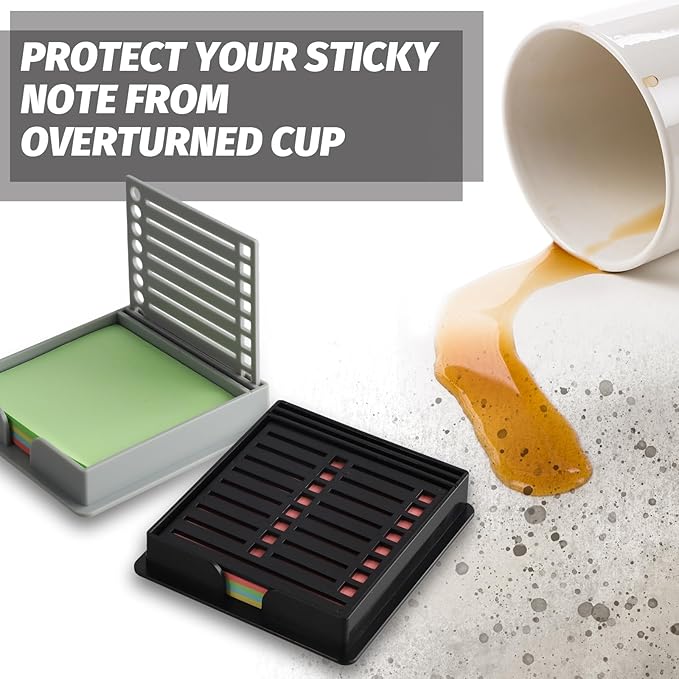 2 Sets of Sticky Note Stencil, Sticky Note to Do List Stencil, Reusable, Small and Practical, Suitable for to-Do List, Suitable for Home School Office (Black + Gray)