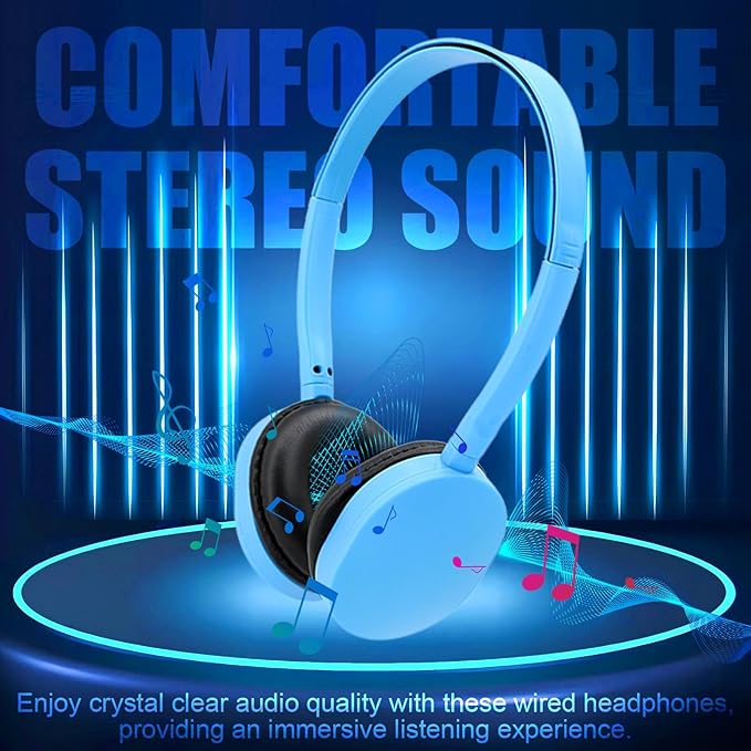 30 Pcs Kids Bulk Headphones for Classroom School, Classroom Headphones Bulk, Compatible with 3.5mm Jack for Library Children Adults Office Gifts (Mixed Colors)