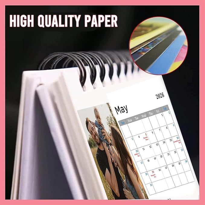 Custom Photo Wall Calendar 2026 - Personalize Your Home & Office with 13 Memories - Design Your Own 2026 Calendar - Custom Christmas Gift (Desk Calendar, 8.3 x 6.7 Inch)