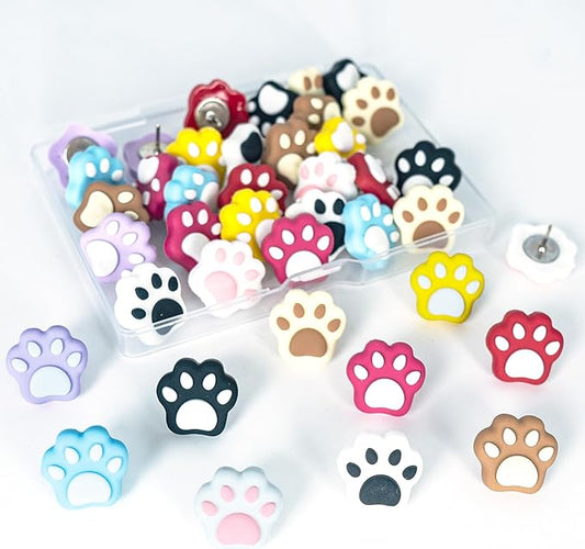 30Pcs Push Pins for Bulletin Board, Cute Push pins,Decorative Thumb Tacks, Cork Boards for Walls, for Women Office Decor,Classroom Decor,Cubical Decor,Home Decor (30-Cat Paw)