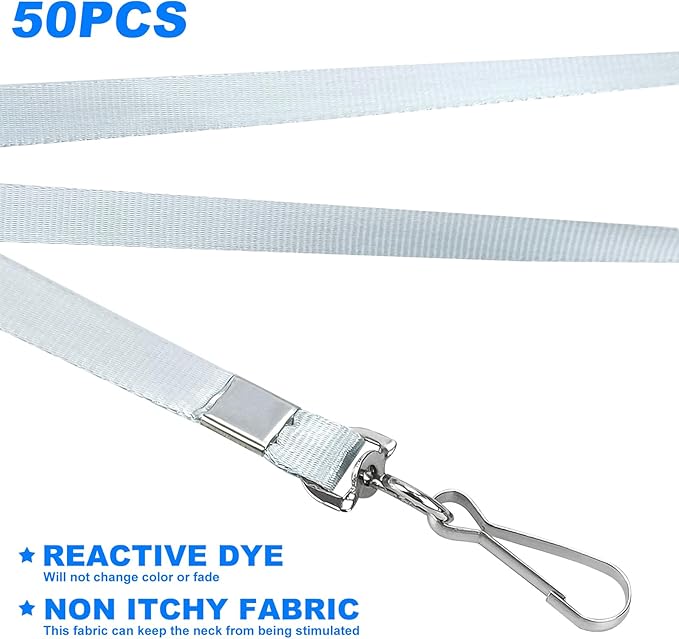 Bulk Lanyards Lanyards for ID Badges,Lanyards with Swivel Hook Clips for Name Tag Lanyard ID Holder (Silver, 100 packs)