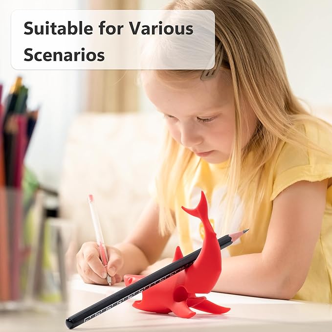 Li&Zhao Funny Pen Pencil Holder Stand for Desk - 3 PCS Desk Pen Holders Shark Pen Stand Cute Pen Holder for Desk Pen Display for Kids Desk Organizer Cute Office Decor
