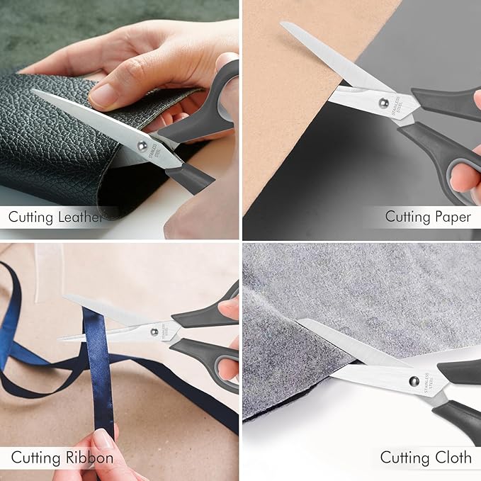 30 Pack Scissors Bulk, 8 Inch Sharp Scissors All Purpose for Office School Classroom, Shear Fabric Sewing Craft Cutting Paper for Adults Teachers Students, School Supplies for Right/Left Handles