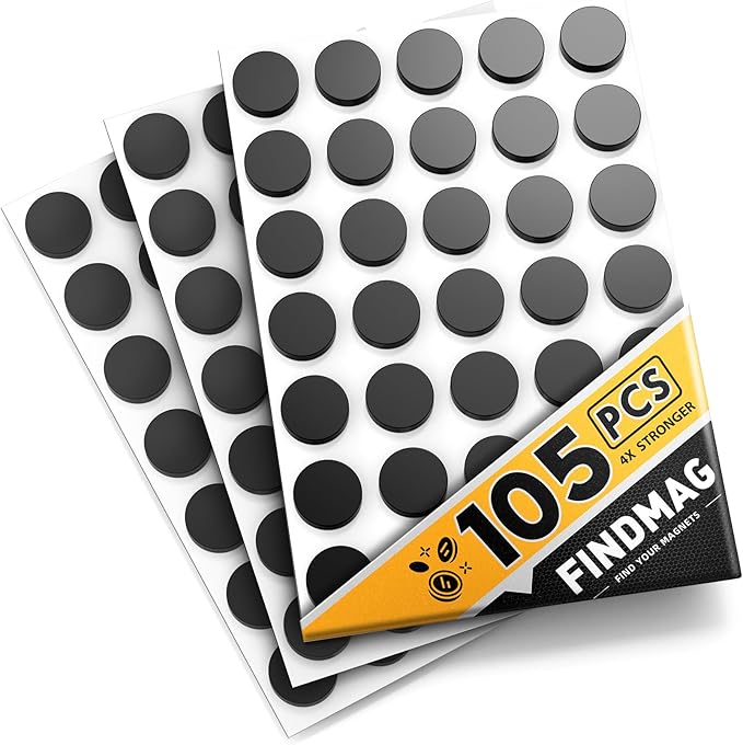 105 Pcs Round Magnets with Adhesive Backing, Flexible Self Adhesive Magnets for Crafts, Small Sticky Magnetic Dots for Hanging & Organizing Light Objects, Whiteboard, Fridge, DIY