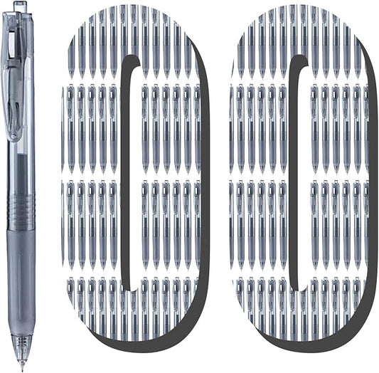 Aozora Black Gel Pens Fine Point Smooth Writing Pens 100 Pack Retractable Black Ink Pens 0.5mm Quick Dry Office School Supplies (Black-100pack)