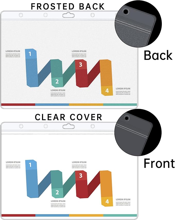 12PCS Hard Sheet Protectors 8.5 x 11 Waterproof Resealable Zip Page Protectors Clear Hard Plastic Sleeves for Photos Birth Certificate, Heavy Duty Document Holder Wall Sign Holder, Horizontal