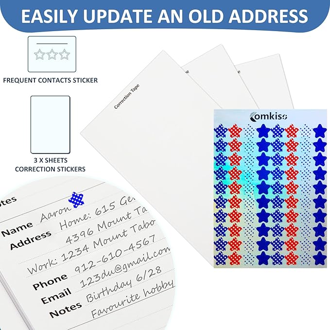 Address Book with Individual Alphabetical Tabs Laminated, Large Print Address Book with 468 Wide Lining Entry Spaces, Change of Address Labels, Hardcover Address Book 5.7 x 8.5" - Bloom