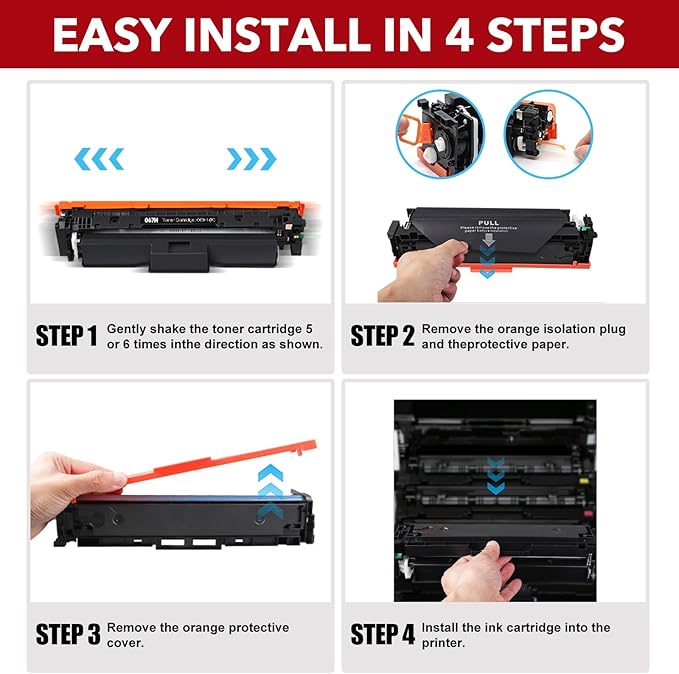 067 Black Toner Cartridge: Compatible with Canon 067 067H CRG-067 Toner Cartridge Set Work for imageClass LBP632Cdw LBP633Cdw MF656Cdw MF654Cdw MF632Cdw MF656Cdw Printers,with Chip