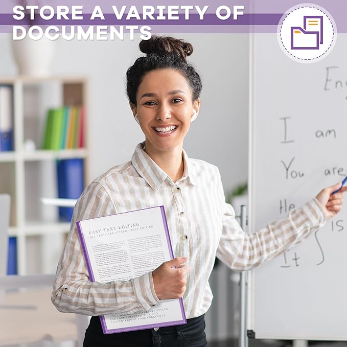 Henoyso 72 Pcs Plastic Folders with Clear Front Pocket and 3 Prong Take Home Plastic 2 Pocket Folder Back to School for Students Parent Teacher Communication for School Office (Purple)