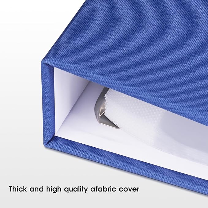 8.5x11 Inch Large 3 Ring DIY Scrapbook Photo Album with 30 Plastic Sleeves 60 Pages Blank Scrapbooks, 8.5 x 11 Scrap Book Albums for Baby Travel Wedding Graduation kids (Blue)